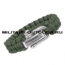 Pentagon Survival Bracelet Camo Green